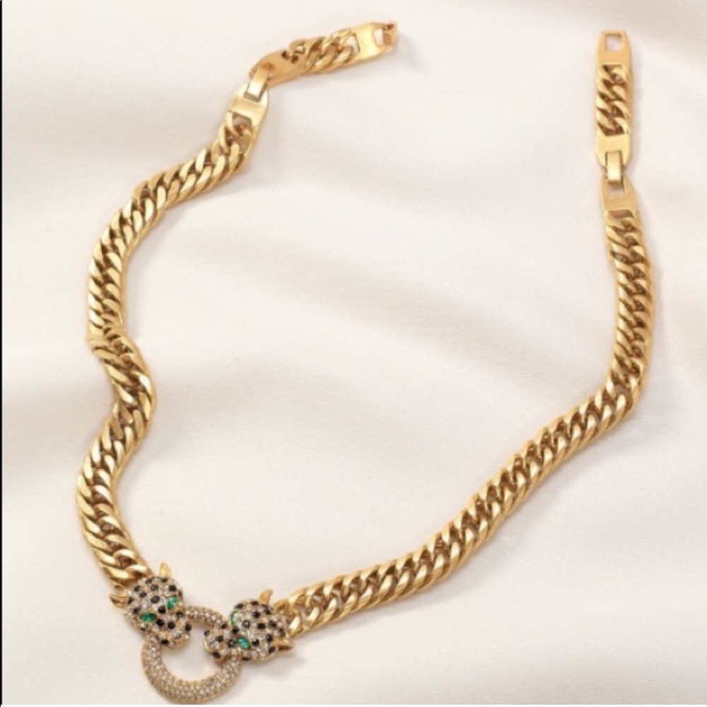 Stella & Dot | ‘Retired’🐯Roar Gold Link Doorknocker Statement Necklace - Picture 8 of 13